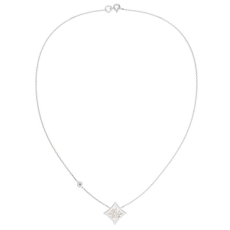 Колье из белого золота c бриллиантами и перламутром