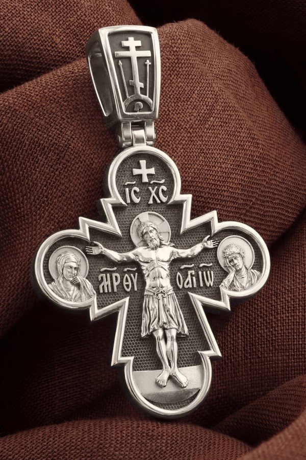 Крест из белого золота 585 пробы