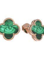 Серьги из золота 585 пробы c малахитом