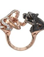 Кольцо из золота 585 пробы c фианитом