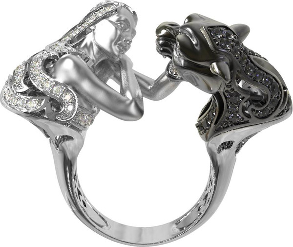 Кольцо из белого золота c фианитом