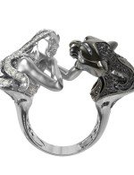 Кольцо из белого золота 585 пробы c фианитом