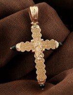 Крест из золота 585 пробы c ониксом