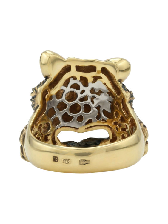 Кольцо из лимонного золота c эмаль