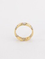 Кольцо из лимонного золота 585 пробы c бриллиантами