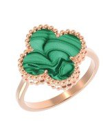 Кольцо из золота 585 пробы c малахитом
