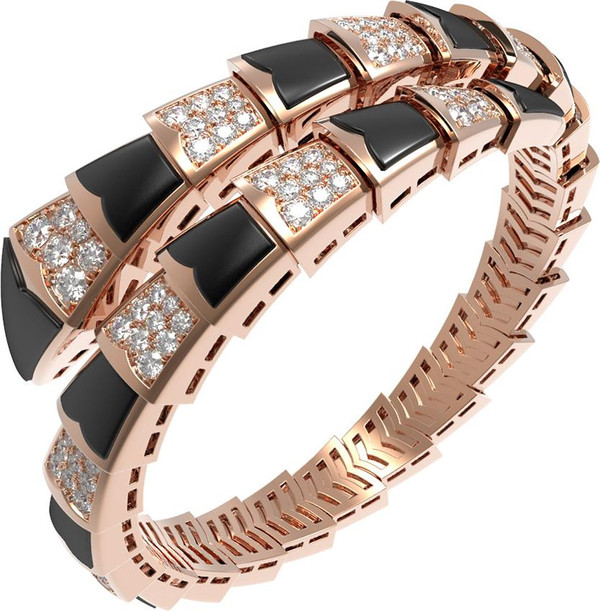 Браслет из золота c бриллиантами и ониксом