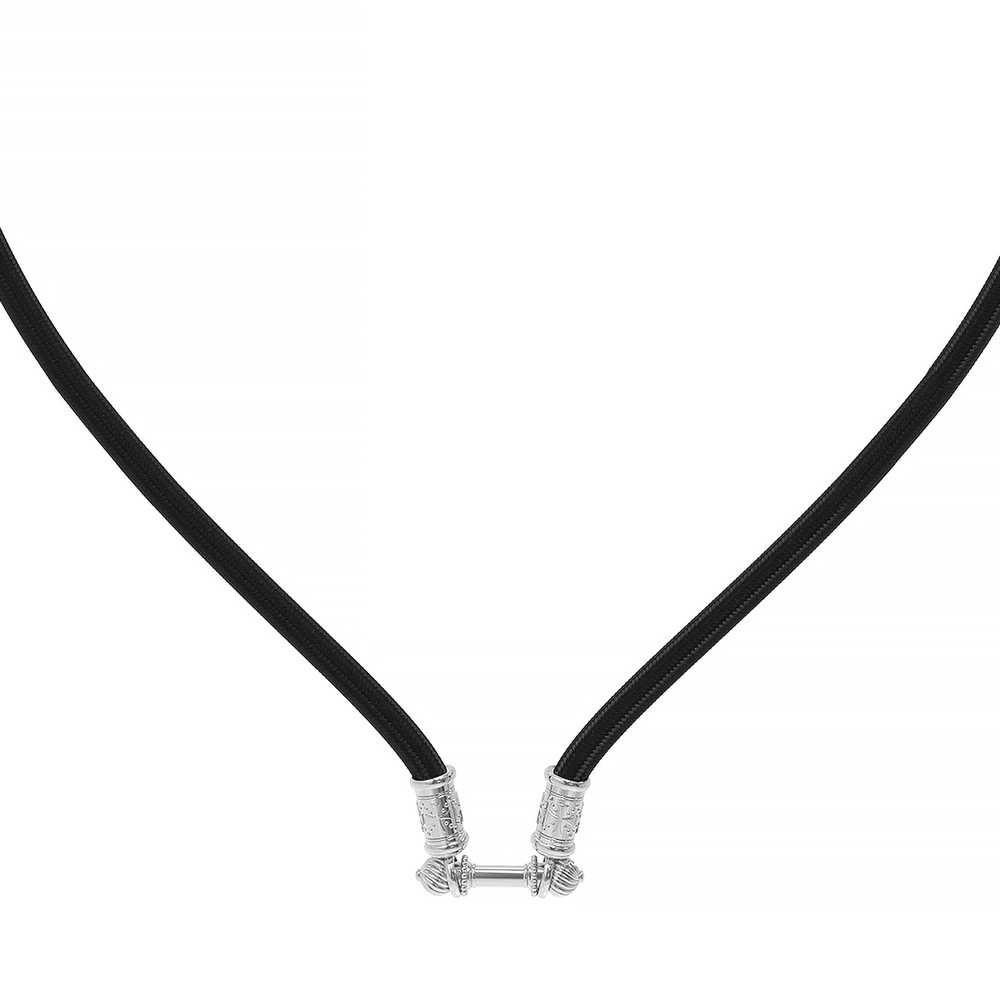 Шнурок шёлковый из белого золота c шёлковым шнурком