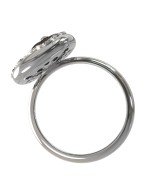 Кольцо из белого золота 585 пробы c бриллиантами и ониксом