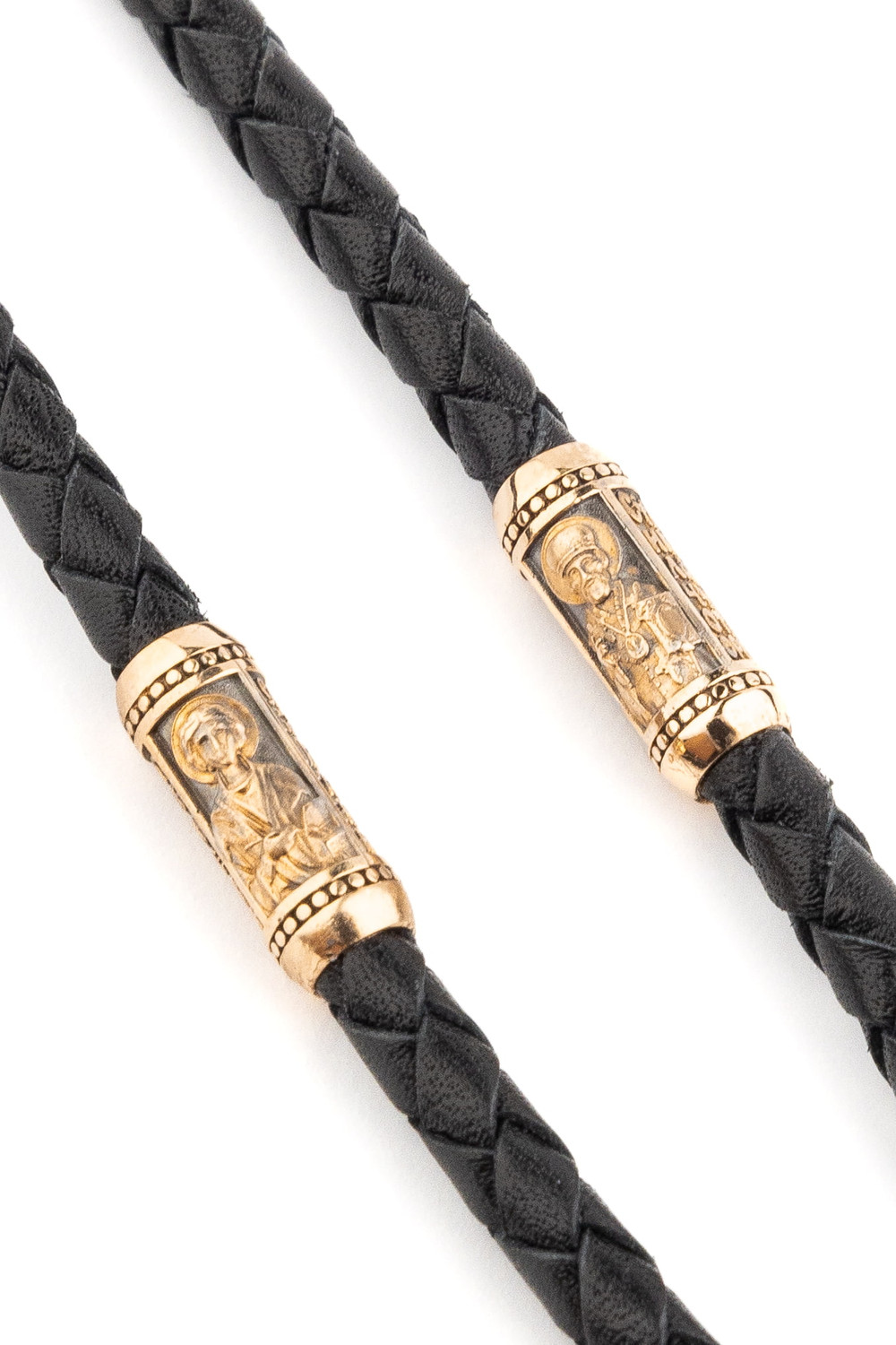 Шнурок кожаный из золота c кожаным шнурком