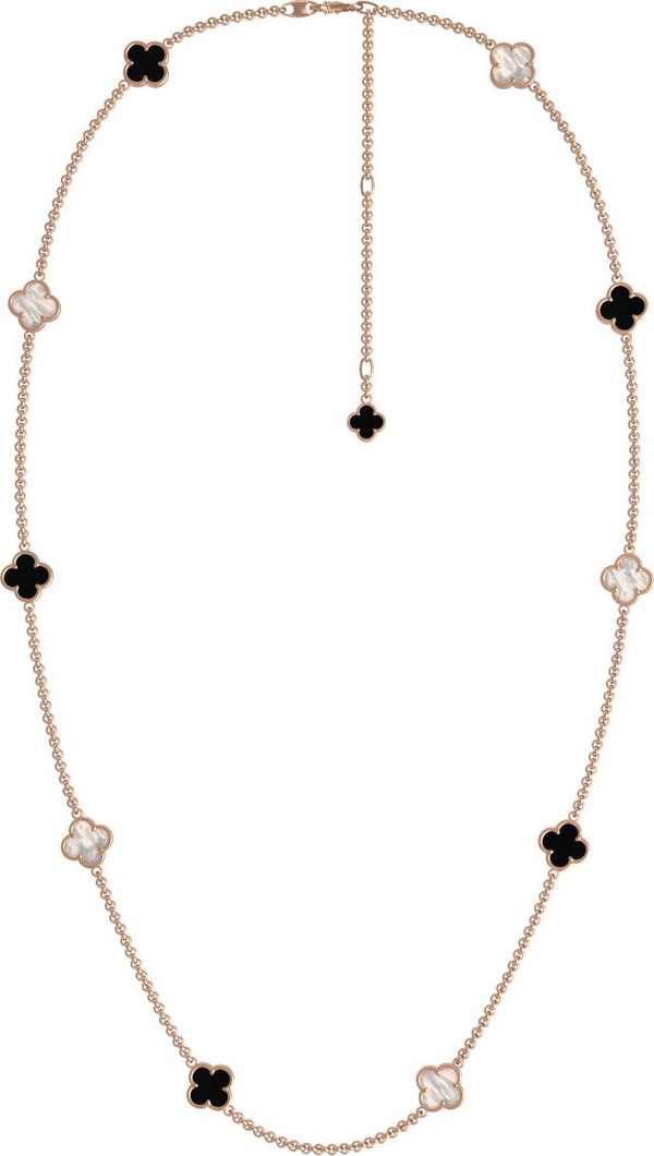 Колье из золота c ониксом и перламутром