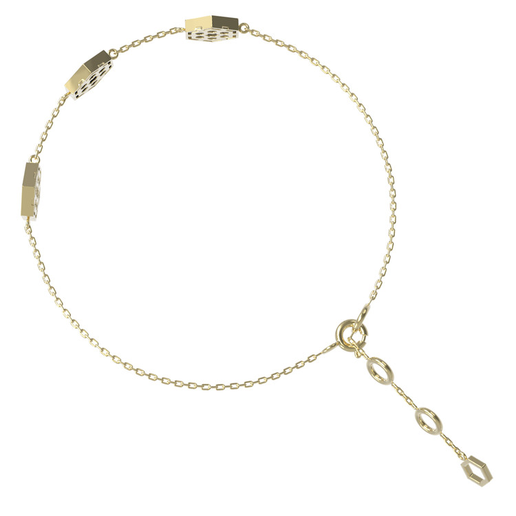 Браслет из лимонного золота c малахитом и перламутром