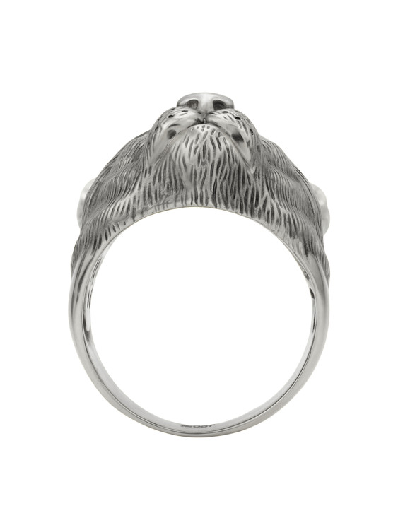 Кольцо из белого золота c эмаль