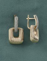 Серьги из золота 585 пробы c бриллиантами