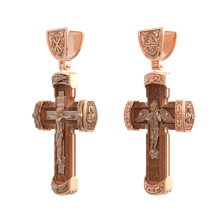 Крест из золота c деревом груши