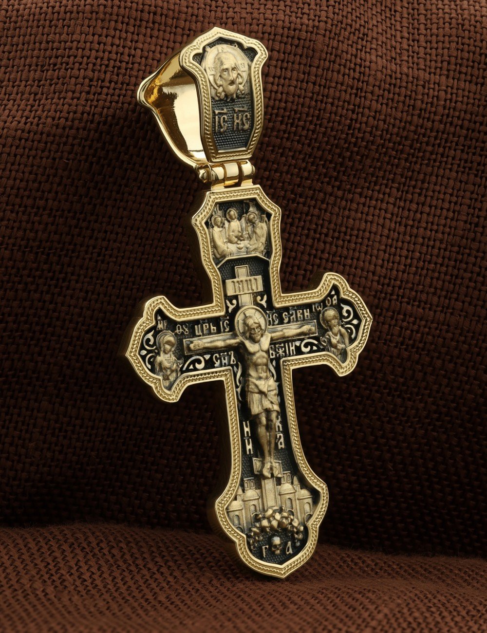 Крест из лимонного золота 585 пробы
