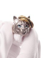 Кольцо из белого золота 585 пробы c эмалью
