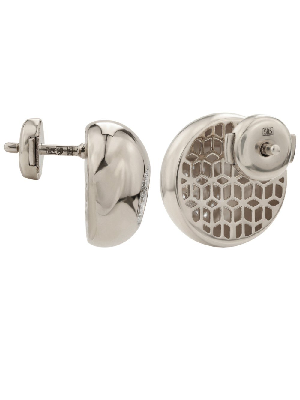 Серьги из белого золота c бриллиантами