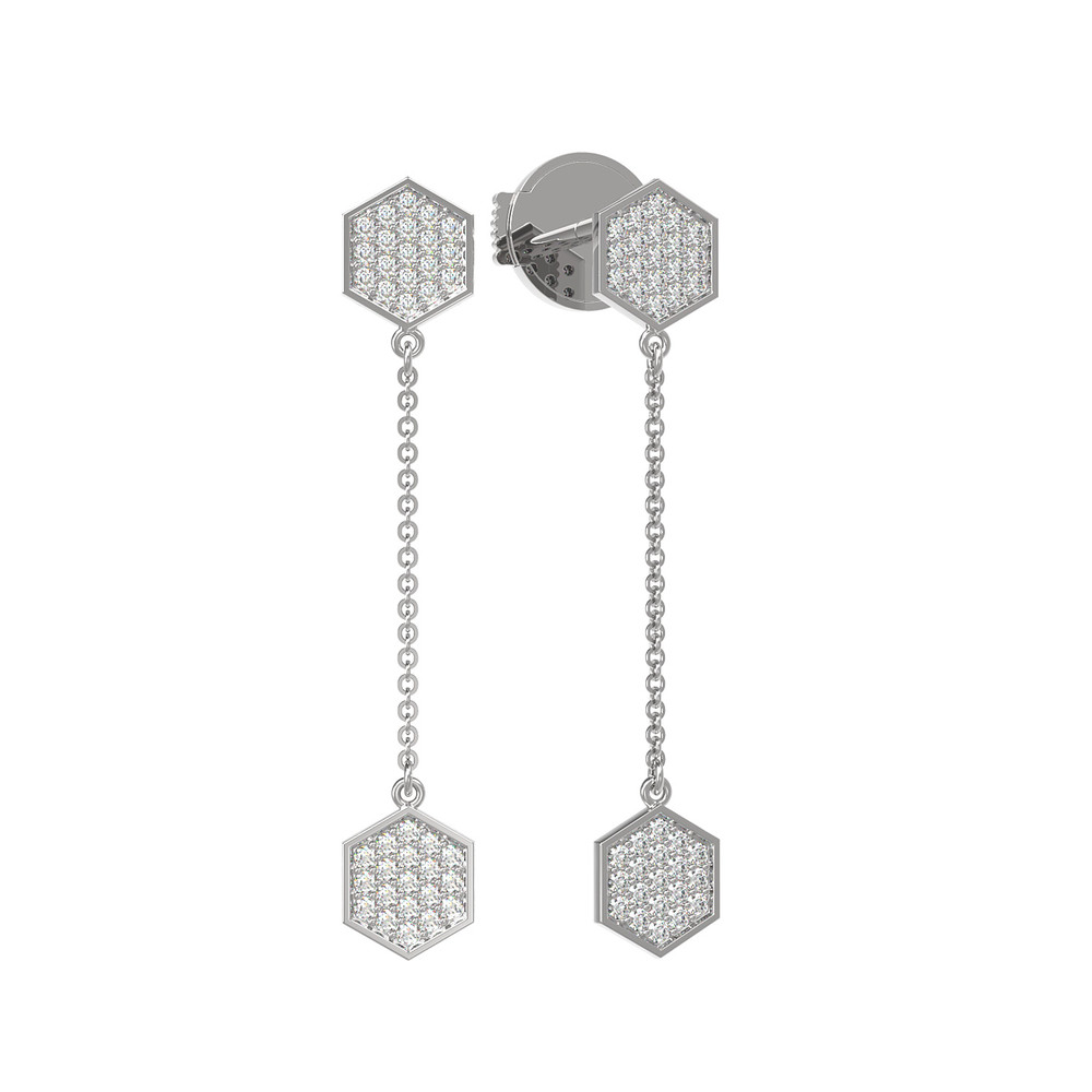 Серьги из белого золота c бриллиантами