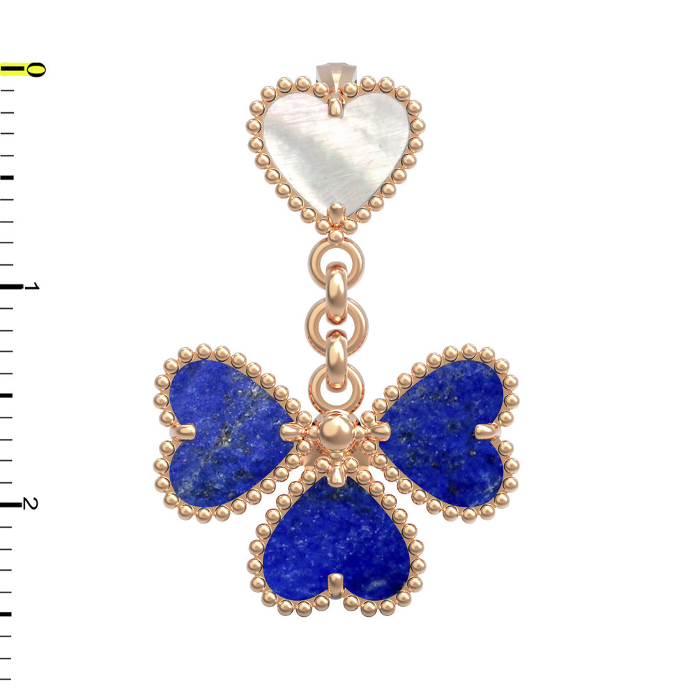 Подвеска из золота c лазуритом и перламутром