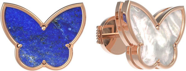 Серьги из золота c лазуритом и перламутром