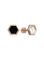 Серьги из золота 585 пробы c ониксом и перламутром