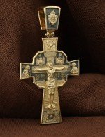 Крест из лимонного золота 585 пробы