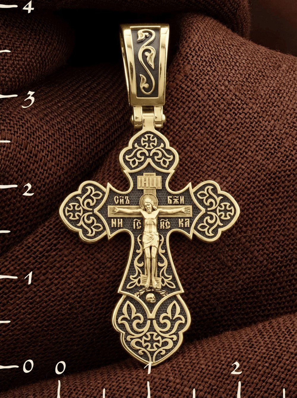 Крест из лимонного золота