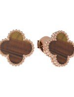 Серьги из золота 585 пробы c тигровым глазом