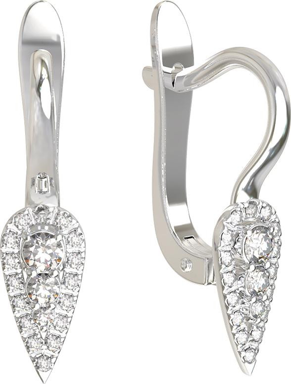 Серьги из белого золота c бриллиантами