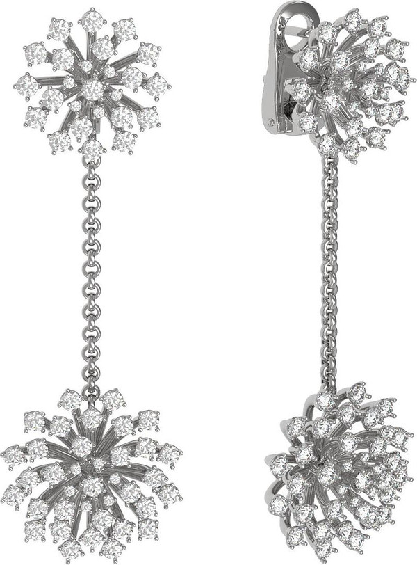 Серьги из белого золота c бриллиантами