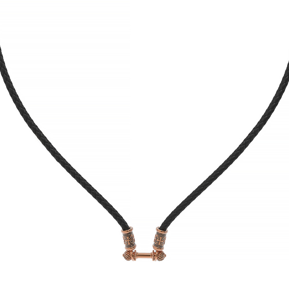 Шнурок кожаный из золота c кожаным шнурком