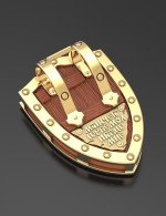 Образок из лимонного золота 585 пробы c деревом груши