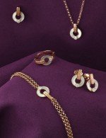 Серьги из золота 585 пробы c бриллиантами и перламутром