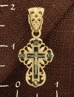 Крест из лимонного золота 585 пробы