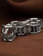 Крест из белого золота 585 пробы c эбеновым деревом