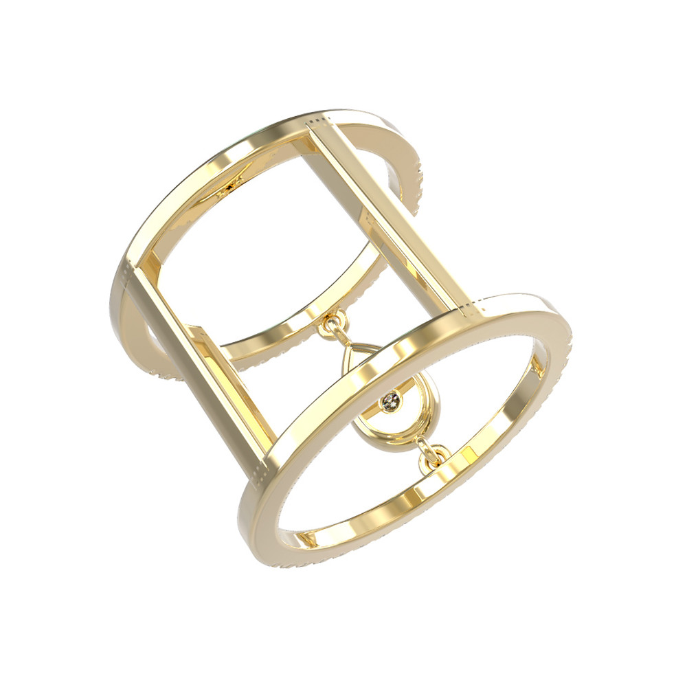 Кольцо из лимонного золота c бриллиантами