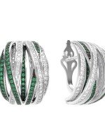 Серьги из белого золота 585 пробы c фианитом