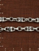 Цепь из белого золота 585 пробы c эмалью
