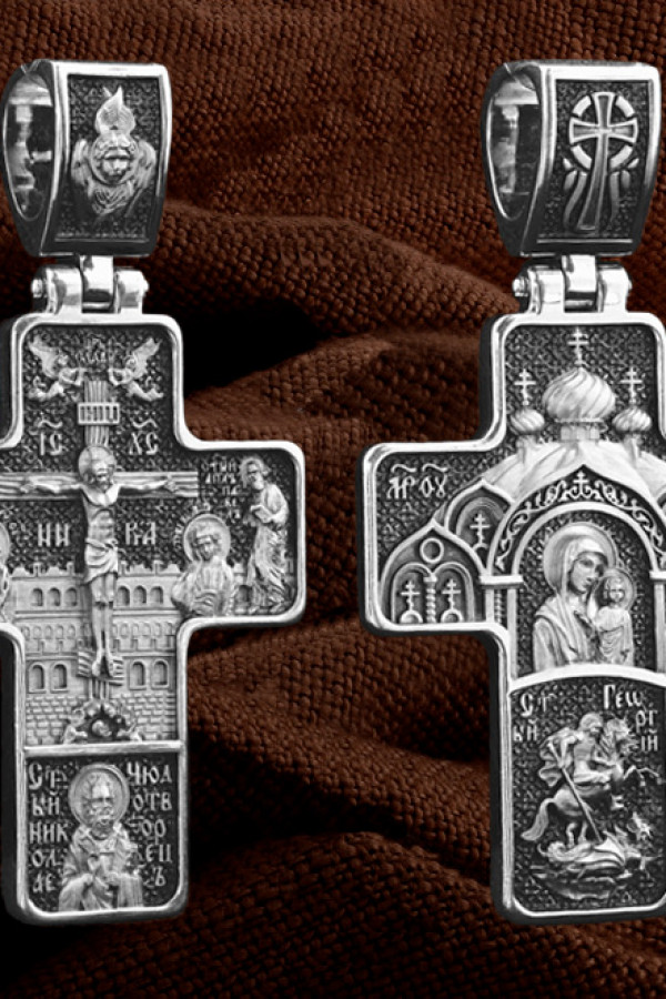 Крест из белого золота