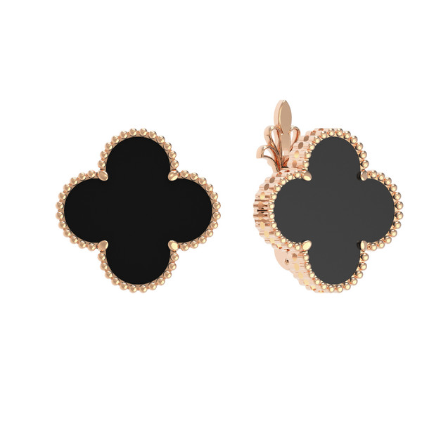 Серьги из золота c ониксом