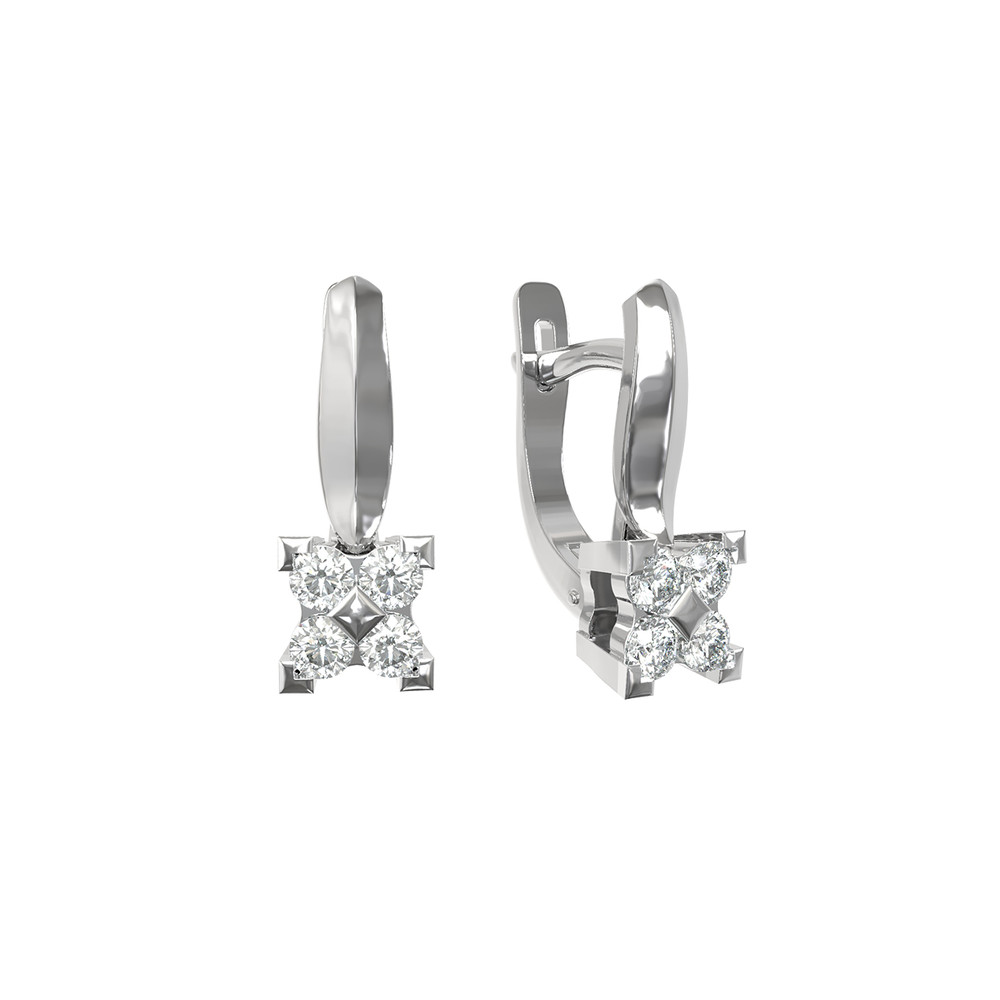 Серьги из белого золота c бриллиантами