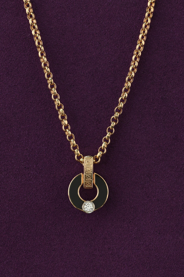 Колье из золота c бриллиантами и ониксом