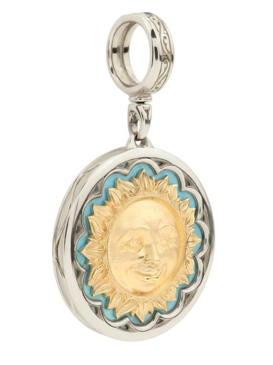 Подвеска из белого золота c бирюзой