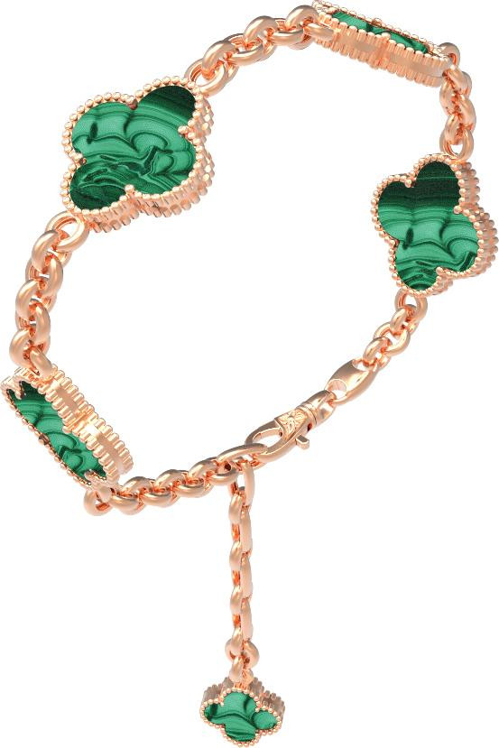 Браслет из золота c малахитом