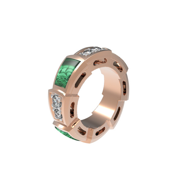 Подвеска из золота c бриллиантами и малахитом