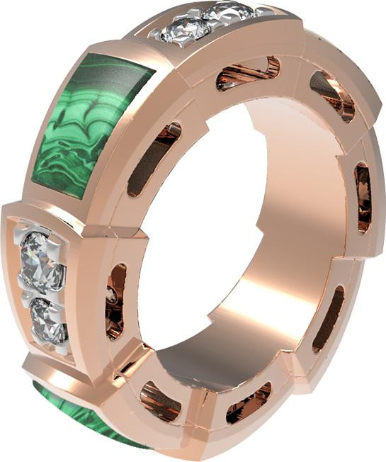 Подвеска из золота c бриллиантами и малахитом