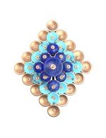 Кольцо из золота 585 пробы c бирюзой и лазуритом