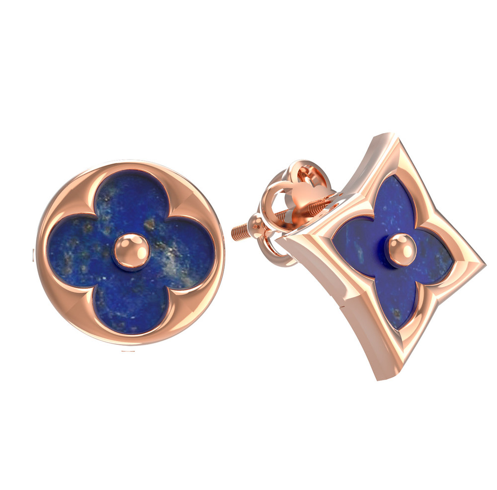 Серьги из золота c лазуритом