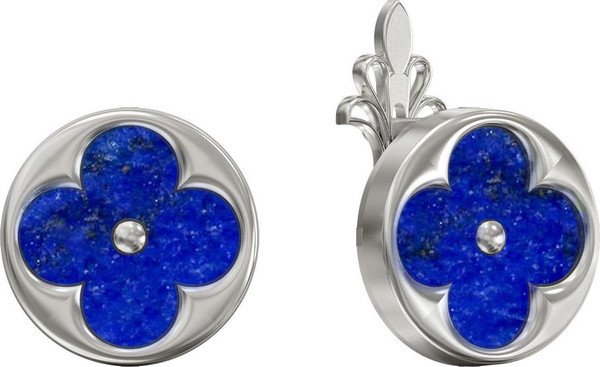 Серьги из белого золота c лазуритом